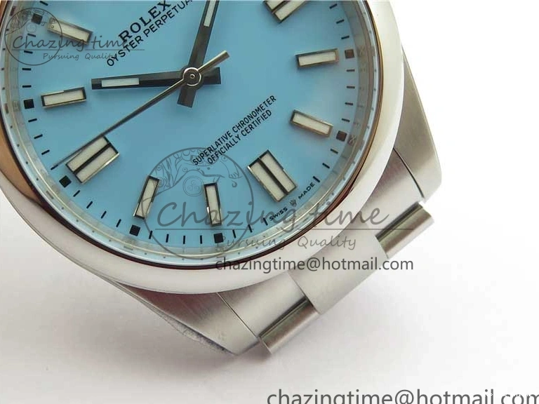 0504 Classic Oyster Perpetual 41mm 124300 ROF 1:1 Best Edition 904L Steel Tiffany Blue Dial on SS Bracelet A 2670